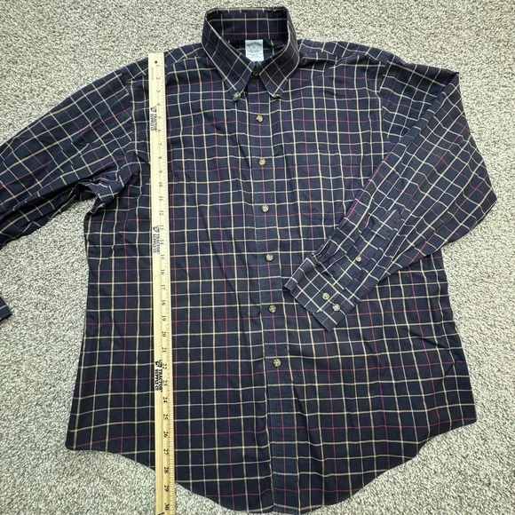 Brooks Brothers Slim Fit Non-Iron Check Button‎ Down Long Sleeve Shirt - Picture 6 of 7